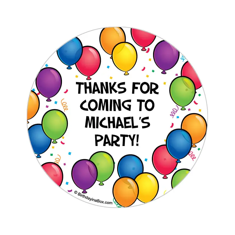 Birthday Glitz Personalized 2" Stickers (20 Stickers)