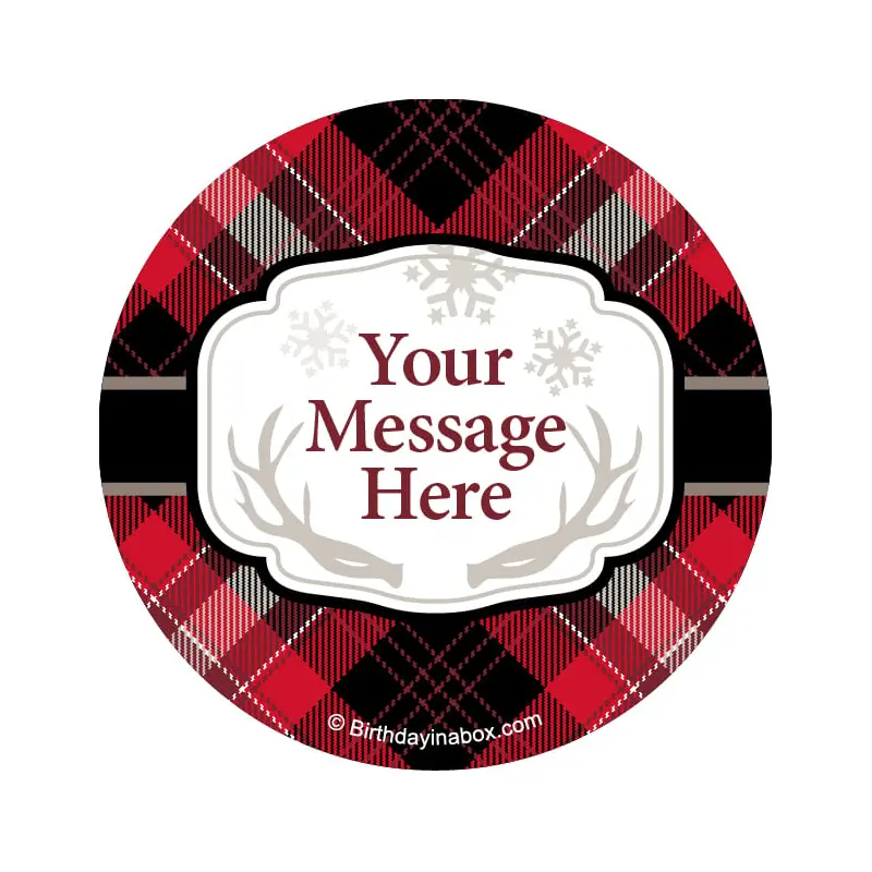 Buffalo Plaid Personalized 2" Stickers (20 Stickers)