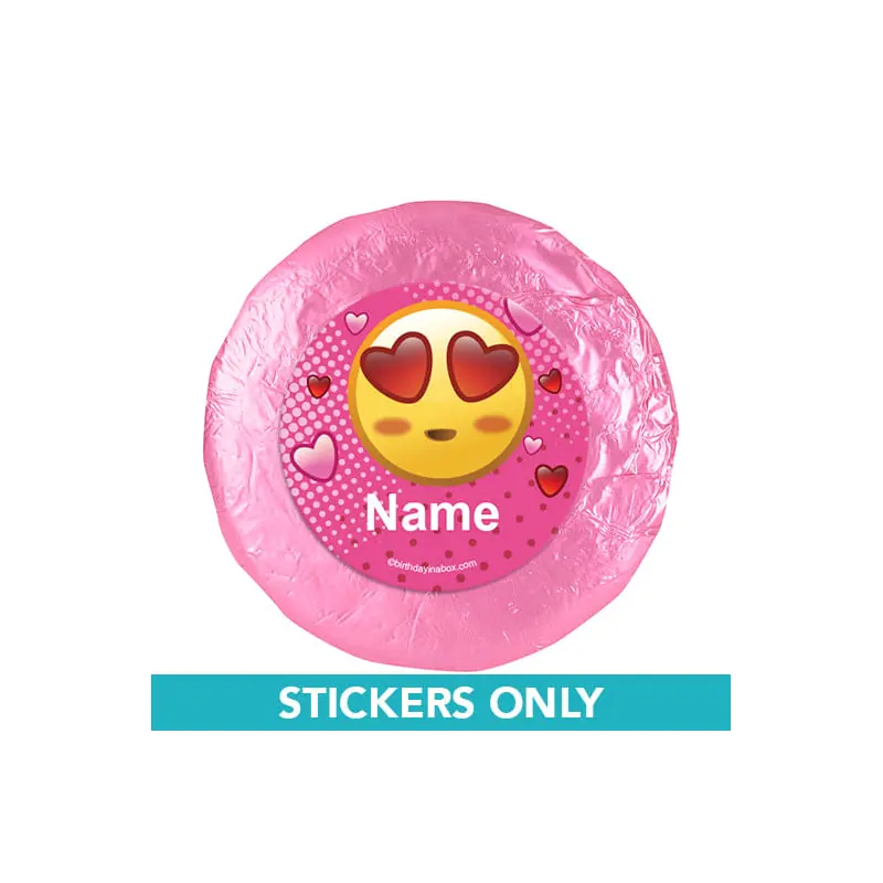 Emojis Pink Personalized 1.25" Stickers (48 Stickers)