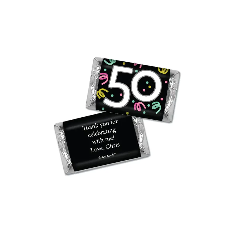 Personalized Fifty Confetti Birthday Hershey's Miniatures