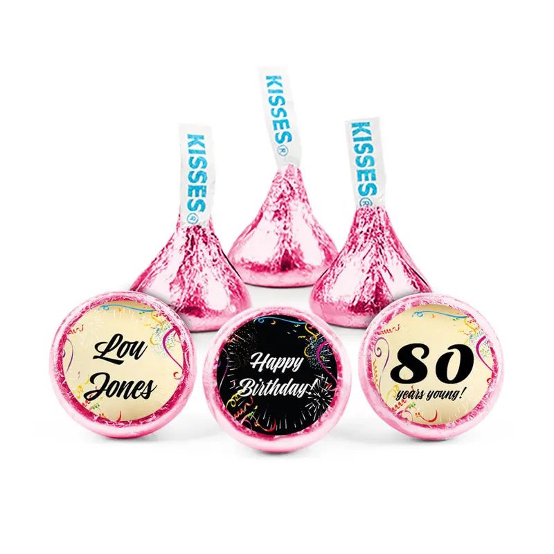 Personalized Milestone 80th Birthday Confetti Hershey's Kisses