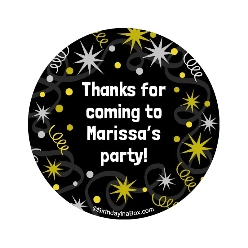 Sparkle Birthday Milestone Personalized 2" Stickers (20 Stickers)