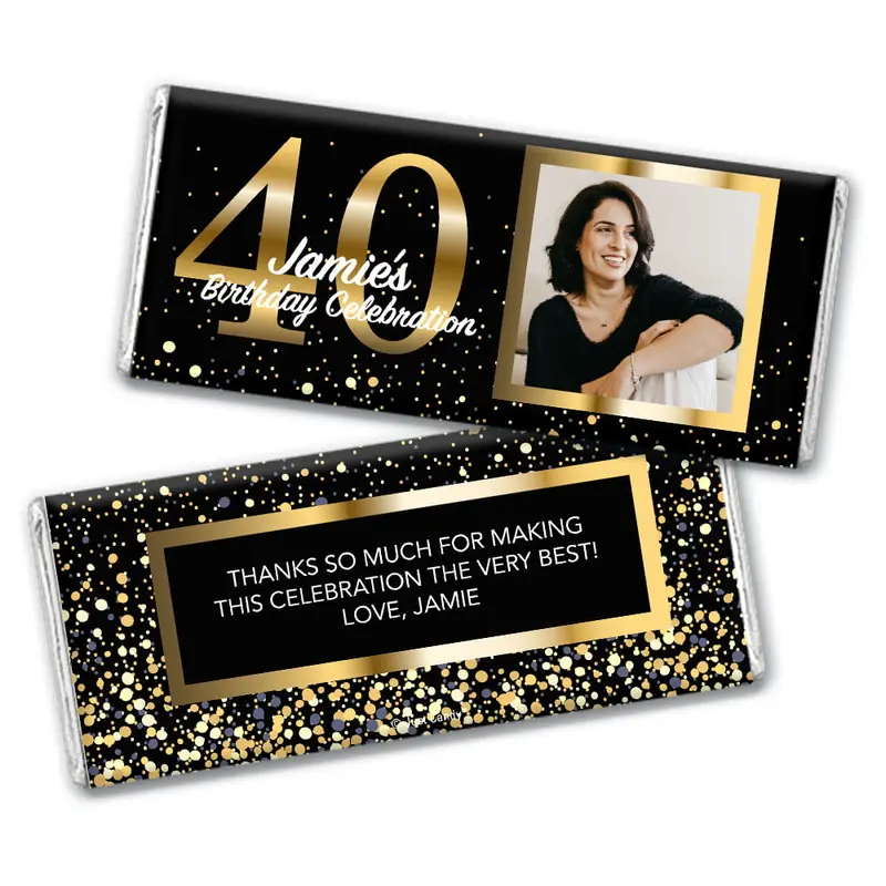 Personalized 40th Birthday Celebration Hershey's Milk Chocolate Bar