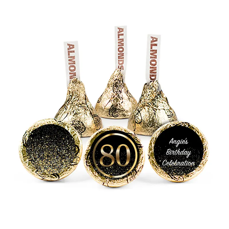 Personalized 80th Milestone Birthday Elegant Birthday Bash Hershey's Kisses