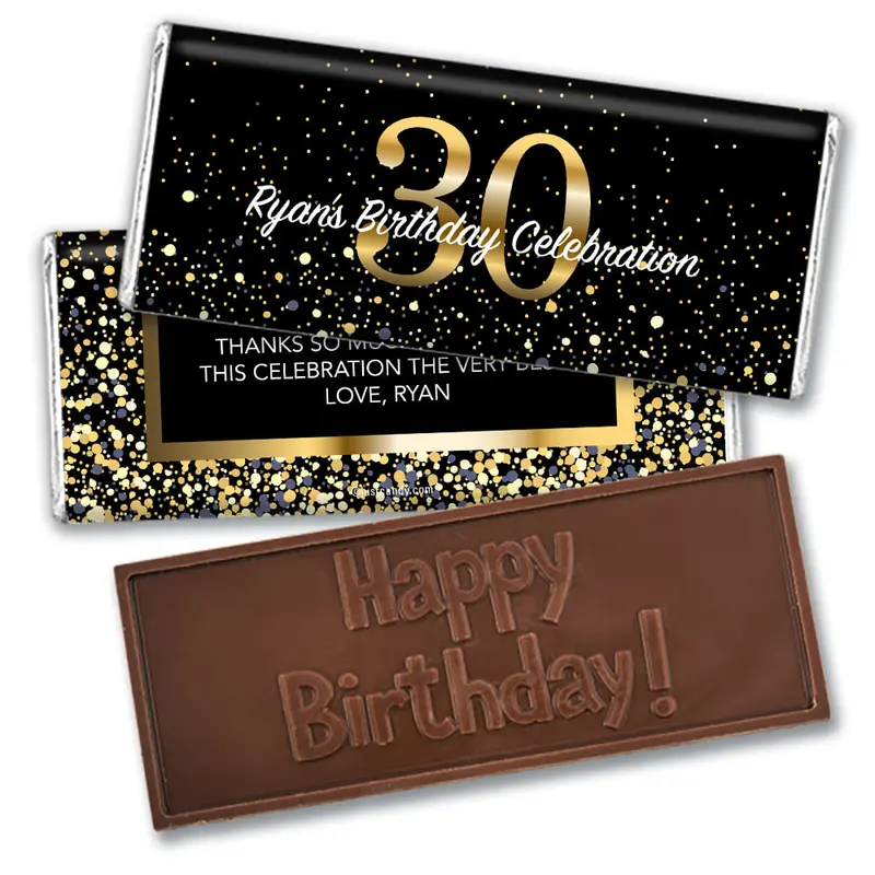 Personalized Milestone Elegant Birthday Bash 30 Chocolate Bar & Wrapper