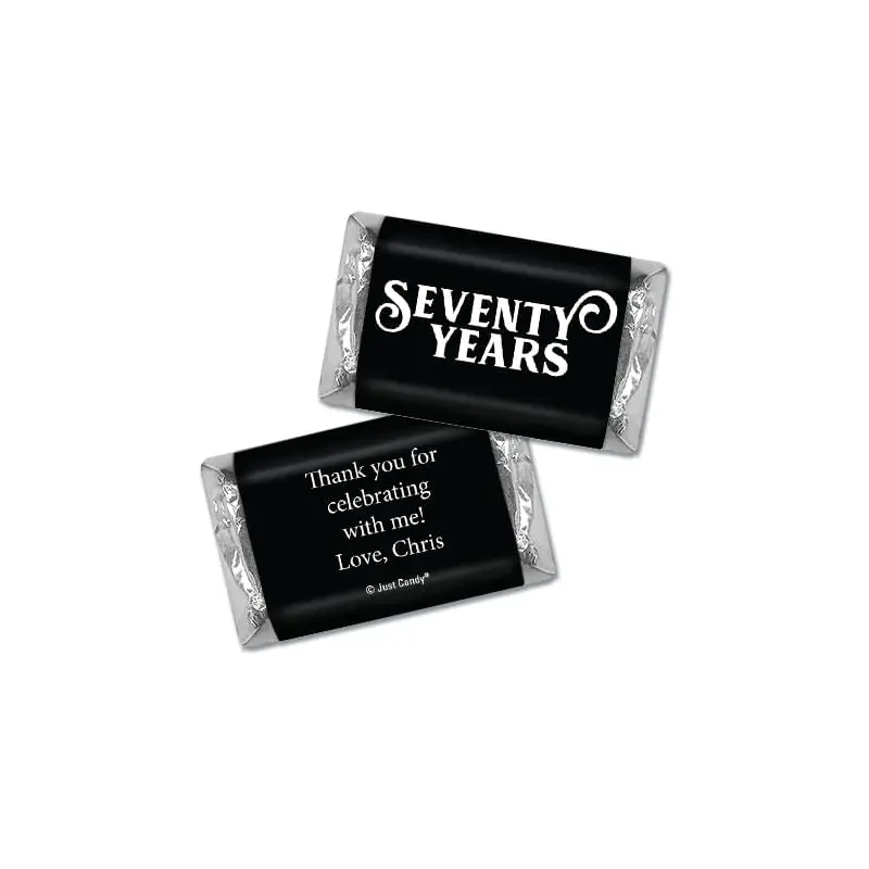 Personalized Milestones 70th Type Birthday Hershey's Miniatures