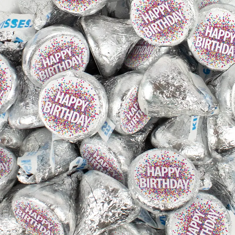 Assembled Happy Birthday Hershey's Kisses Candy 13.6oz Bag 85ct