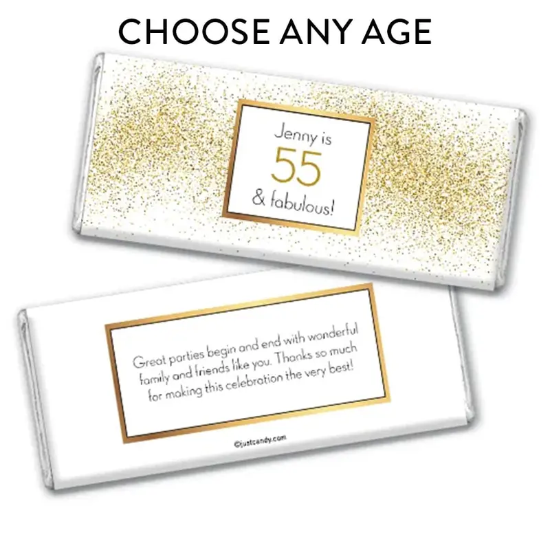 Personalized Birthday Glimmering Gold Hershey's Milk Chocolate Bar