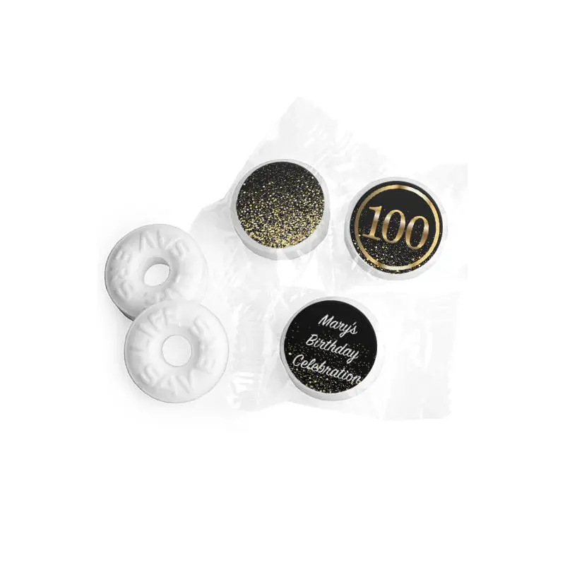 Personalized Elegant Birthday Bash 100 Life Savers Mints