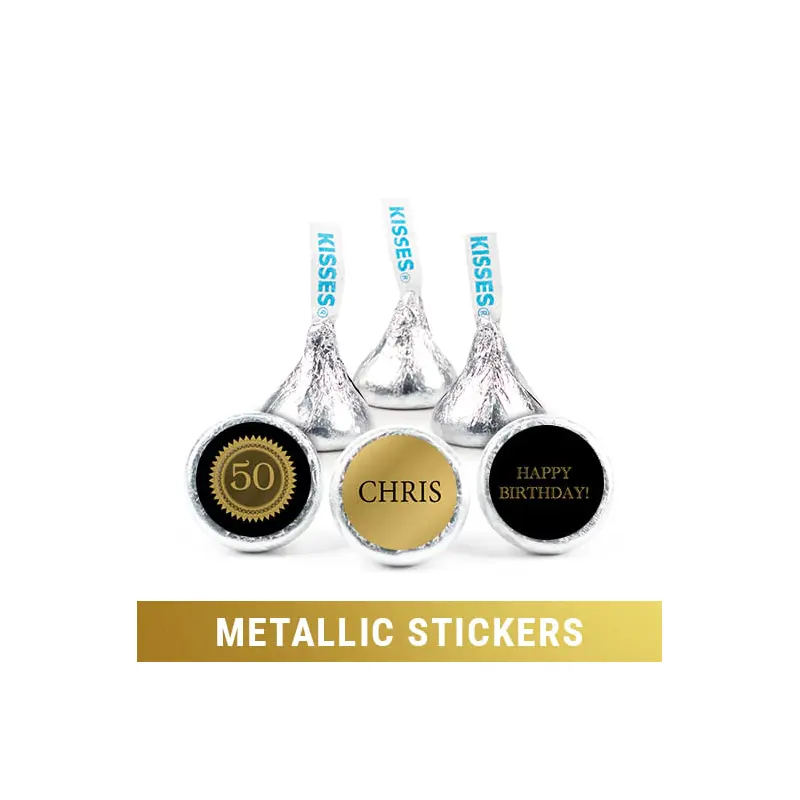 Personalized Metallic Birthday Seal Hershey's Kisses
