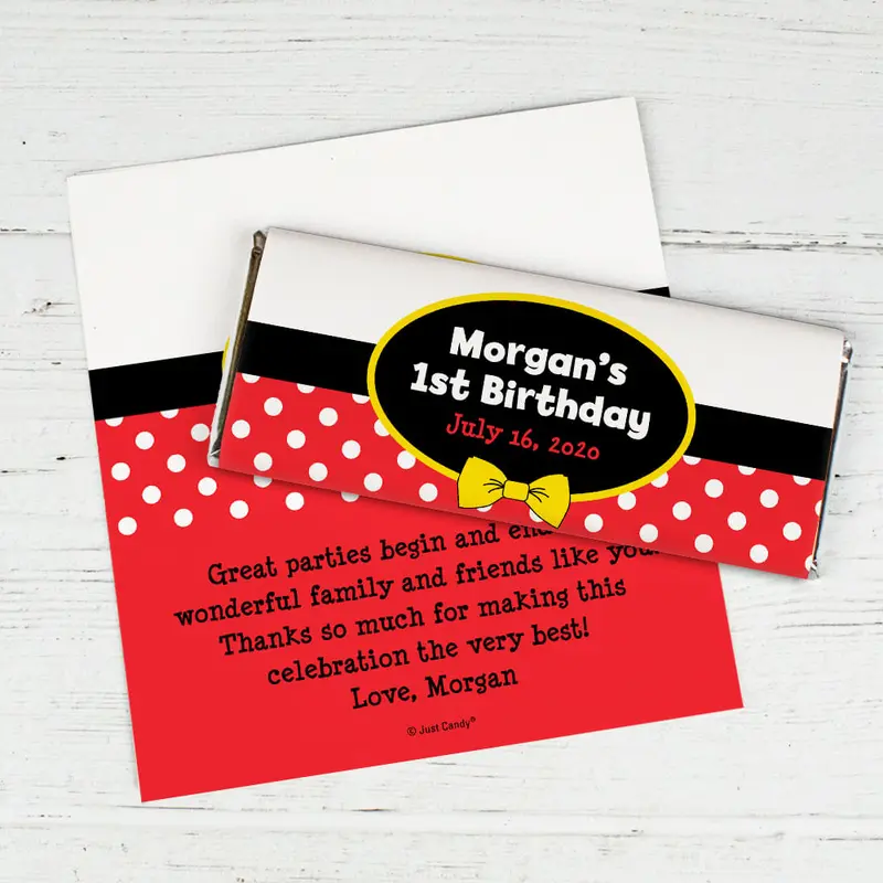 Birthday Personalized Chocolate Bar Wrappers Mickey Mouse