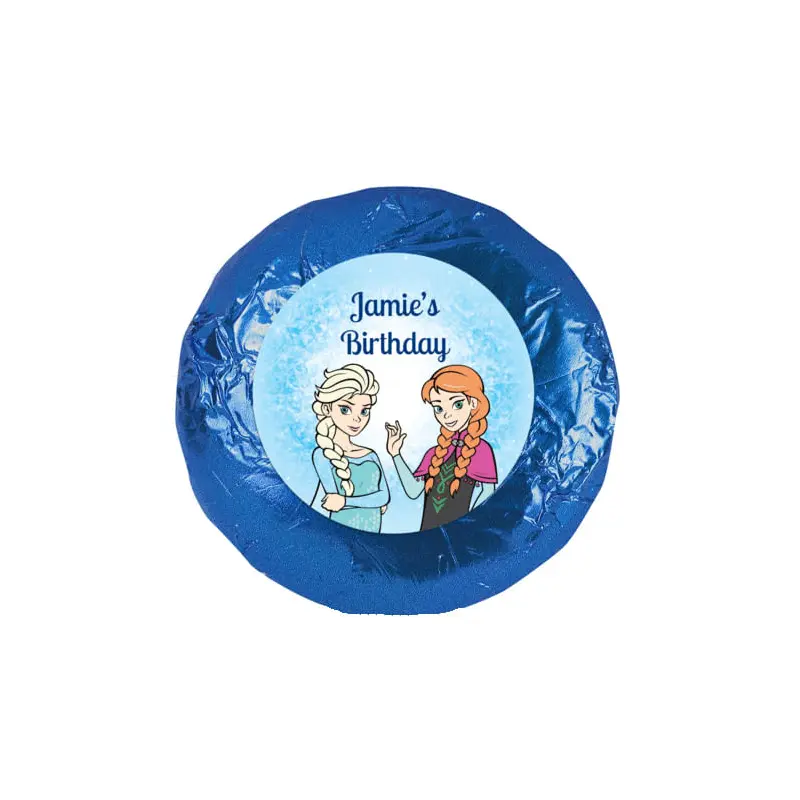 Birthday 1.25" Sticker Disney Style Frozen Theme (48 Stickers)