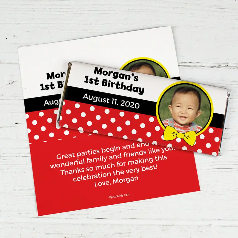 Birthday Personalized Chocolate Bar Wrappers Mickey Mouse Photo