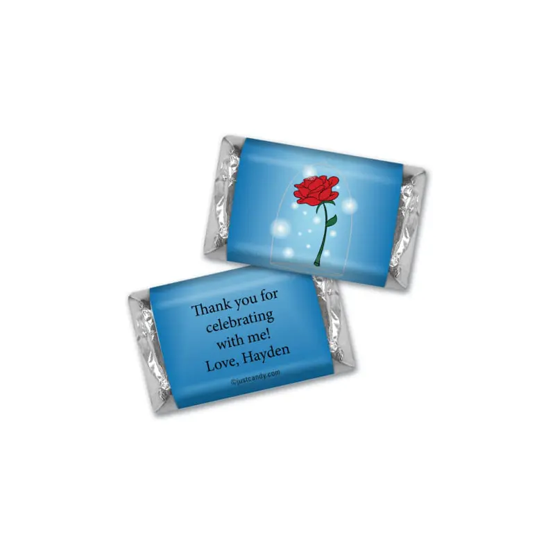 Birthday Personalized Hershey's Miniatures Wrappers Beauty & Beast Style Rose