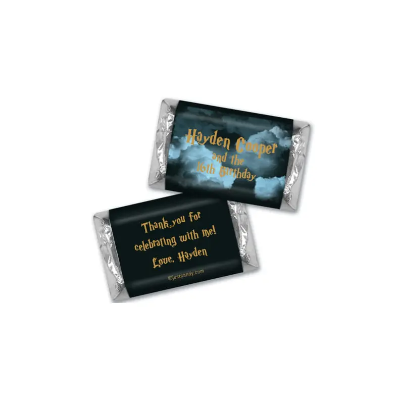 Birthday Personalized Hershey's Miniatures Wrappers Harry Potter Wizzardly Wishes