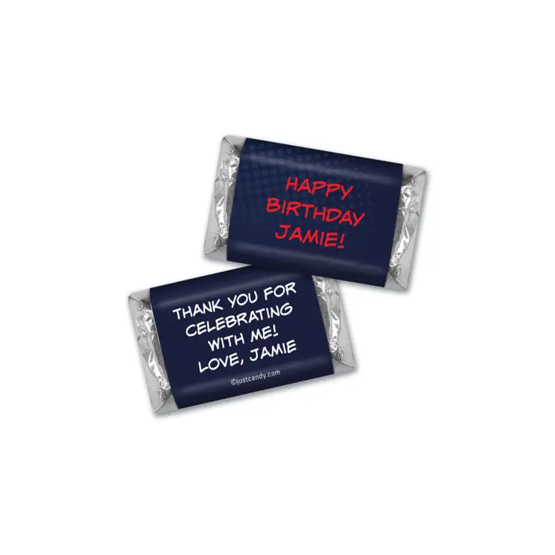 Birthday Personalized Hershey's Miniatures Wrappers Superheroes