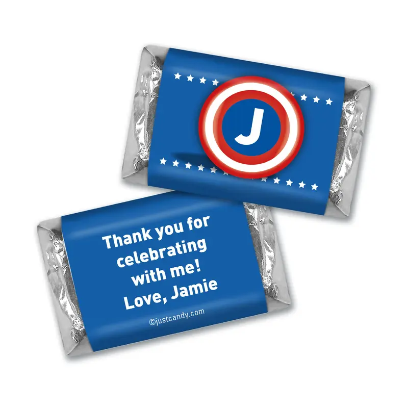 Birthday Personalized Hershey's Miniatures Captain America Monogram