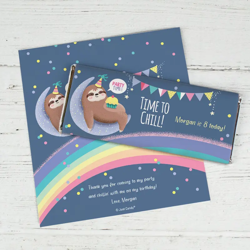 Personalized Chill Birthday Kids Birthday Chocolate Bar Wrappers