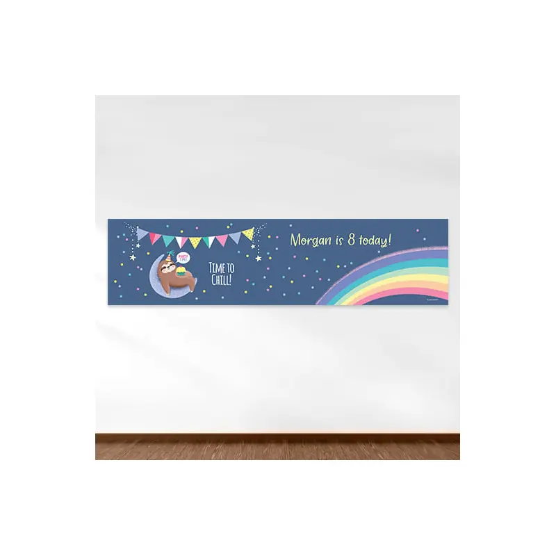 Personalized Sloth Birthday Sloth Party - 5 Ft. Banner