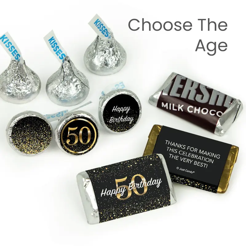 Birthday Milestones Candy Hershey's Kisses & Hershey's Miniatures - Birthday Bash