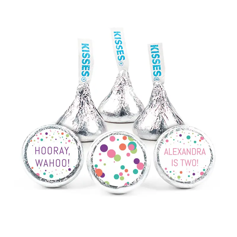 Personalized Birthday Colorful Splatter 3/4" Sticker (108 Stickers)