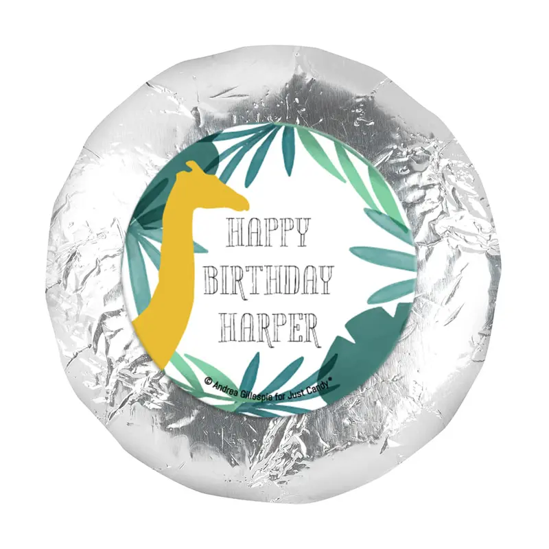 Personalized Birthday Wandering Wild Things 1.25" Sticker (48 Stickers)
