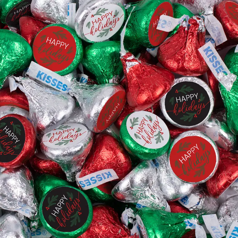 Assembled Christmas Happy Holidays Evergreen Hershey's Kisses