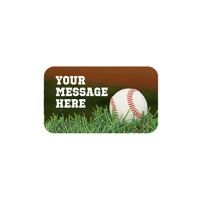 Baseball Personalized Rectangular Stickers (18 Stickers)