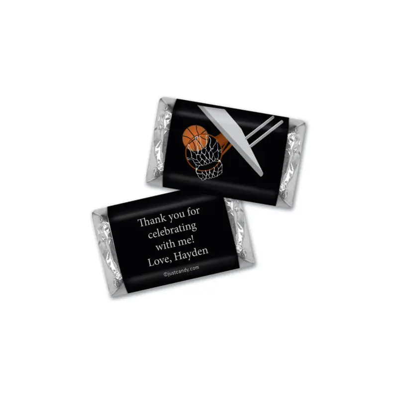 Birthday Personalized Hershey's Miniatures Wrappers Basketball Hoop Slam Dunk