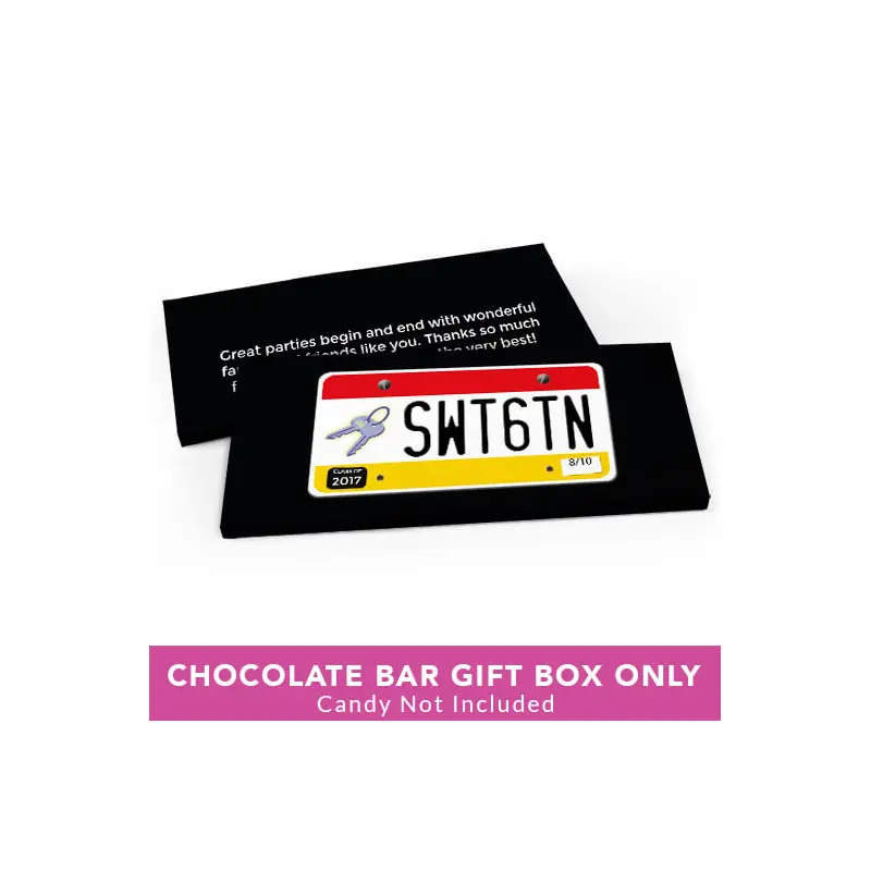 Deluxe Personalized Sweet 16 Birthday License Plate Candy Bar Favor Box