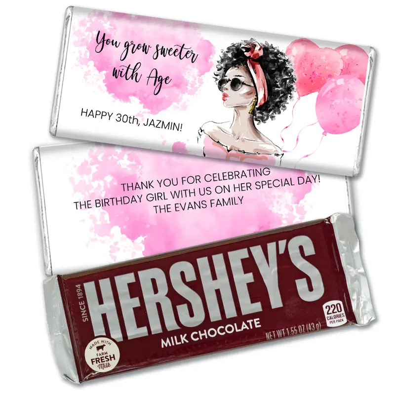 Personalized Birthday Natural Beauty Hershey's Milk Chocolate Bar