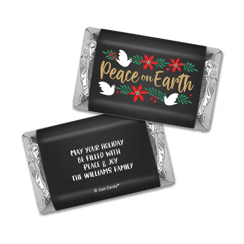 Personalized Christmas Peace on Earth Hershey's Miniatures