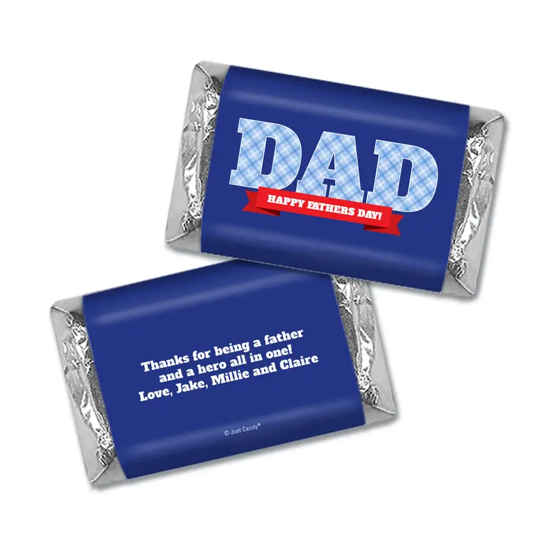 Personalized Father's Day Plaid Dad Hershey's Miniatures