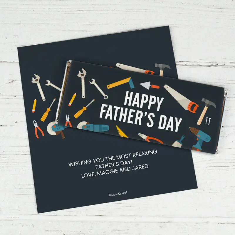 Personalized Father's Day Tools Chocolate Bar Wrappers