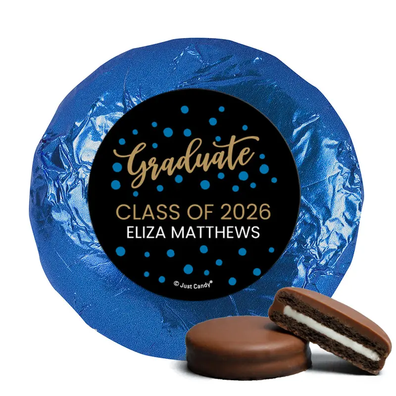 Personalized Graduation Dots Chocolate Covered Oreo Cookies