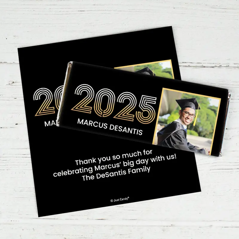 Personalized Graduation Double Line Chocolate Bar Wrappers