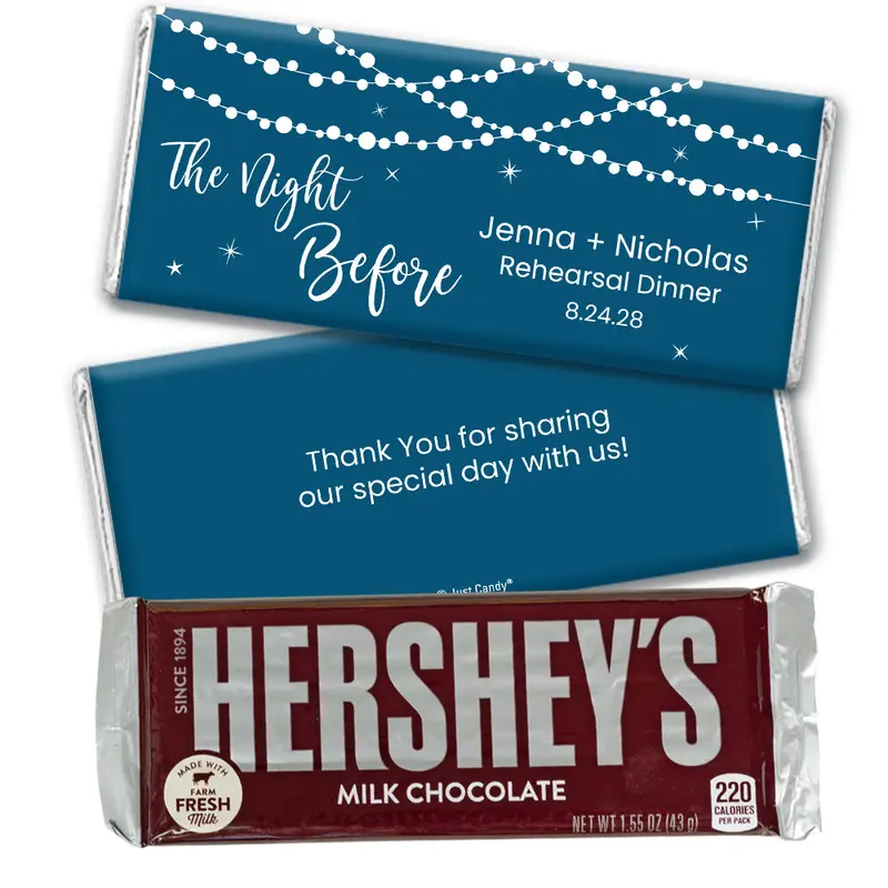 Personalized Rehearsal Dinner The Night Before Hershey's Milk Chocolate Bar