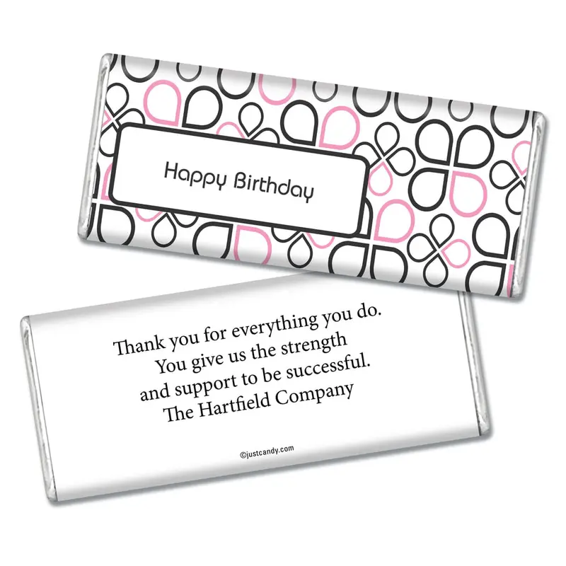 Birthday Personalized Hershey's Milk Chocolate Bar Infinity Clover Pattern