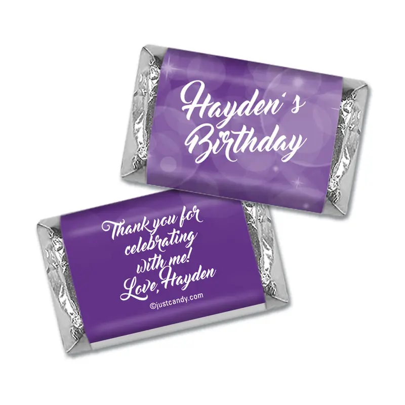 Birthday Personalized Hershey's Miniatures Wrappers Bubbles & Dots
