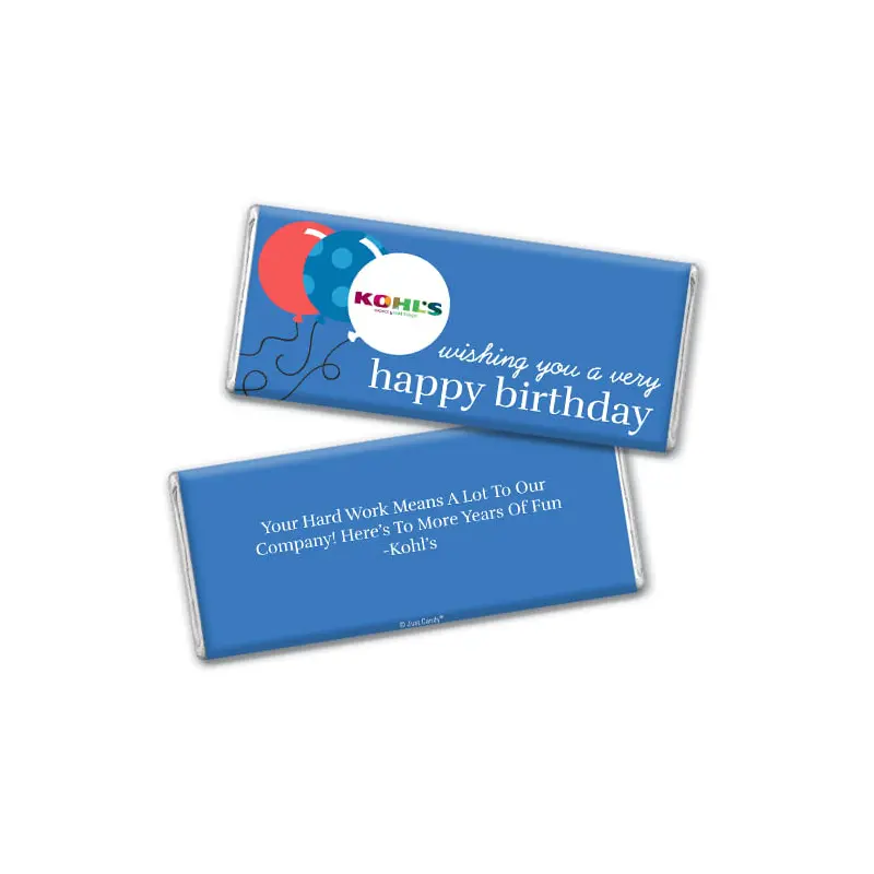Personalized Birthday Add Your Logo Balloons Hershey's Milk Chocolate Bar & Wrapper