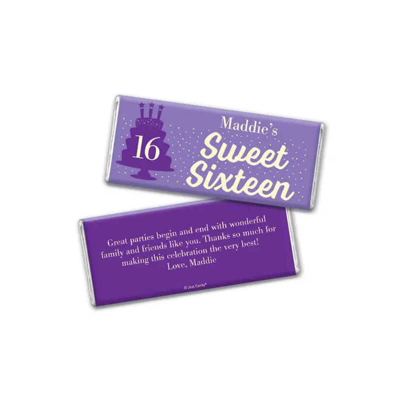 Personalized Sweet 16 Birthday Let's Celebrate Hershey's Milk Chocolate Bar & Wrapper
