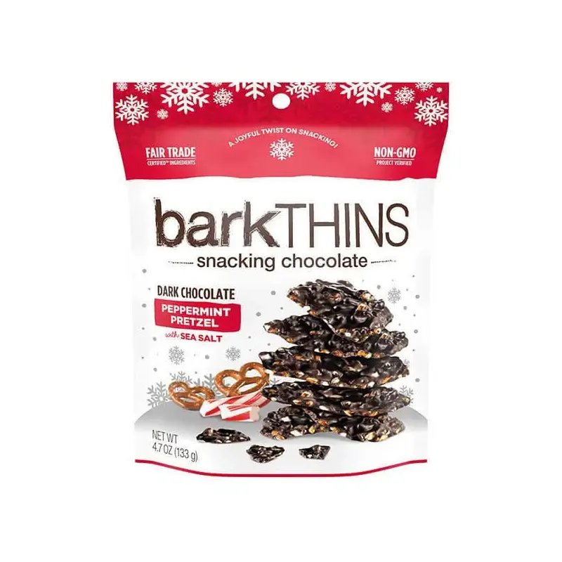 Bark Thins Dark Chocolate Peppermint Pretzel with Sea Salt: 4.7-Ounce Bag