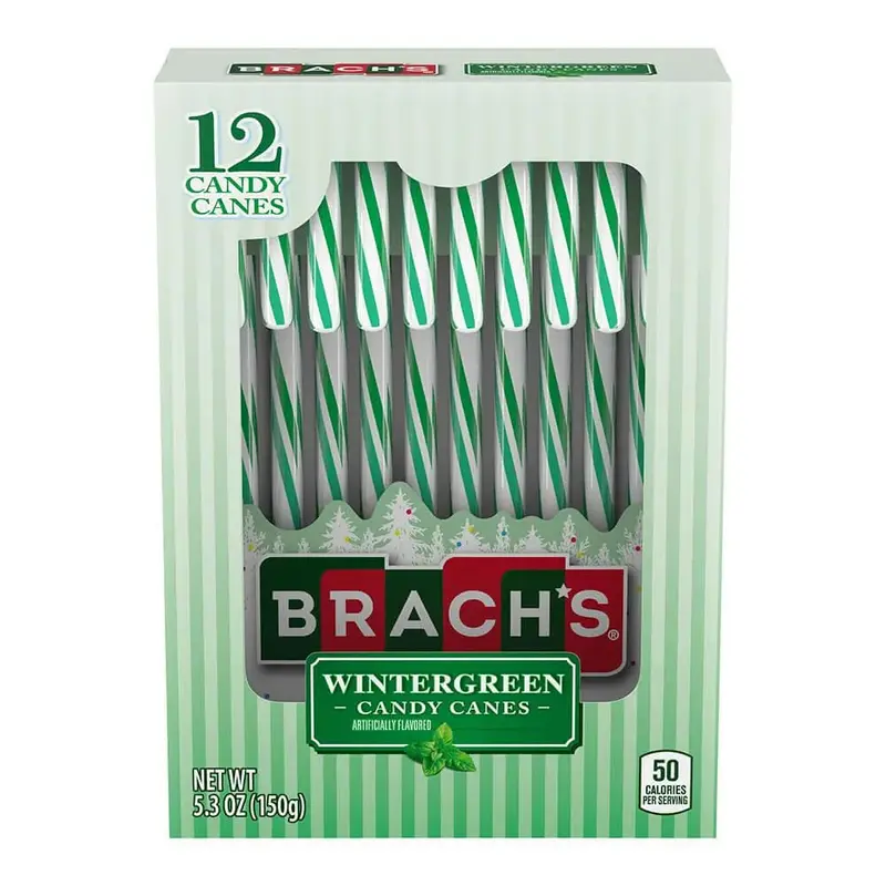 Brach's Wintergreen Candy Canes 12-Piece Box