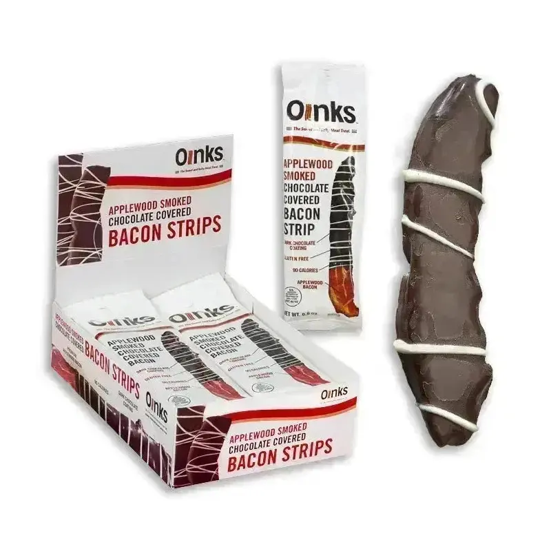 Oinks Applewood Smoked Chocolate Covered Bacon: 16-Piece Display