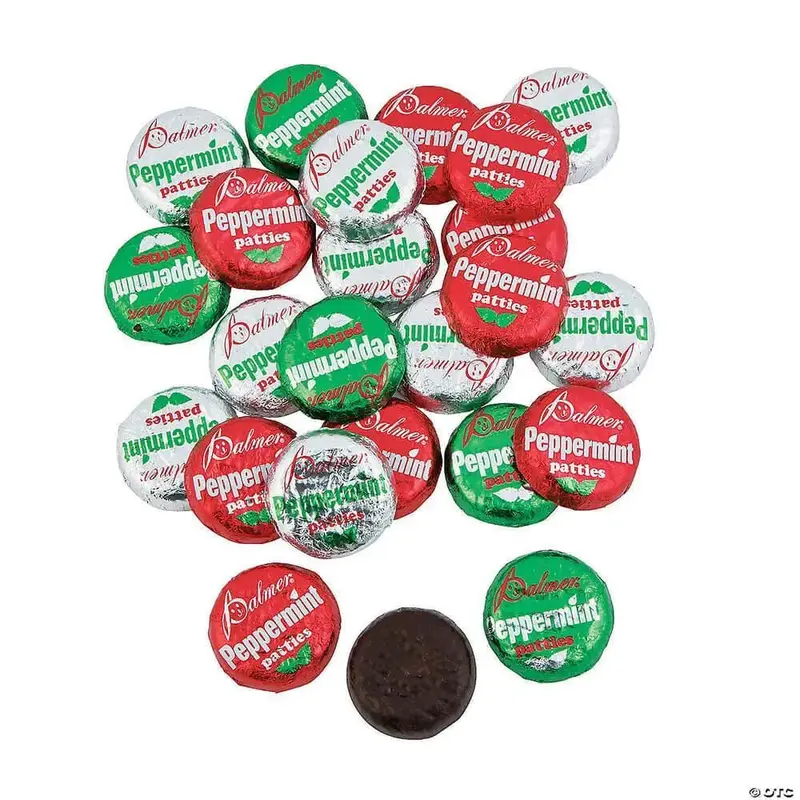 Palmer Christmas Peppermint Patties Candy: 1LB Bag