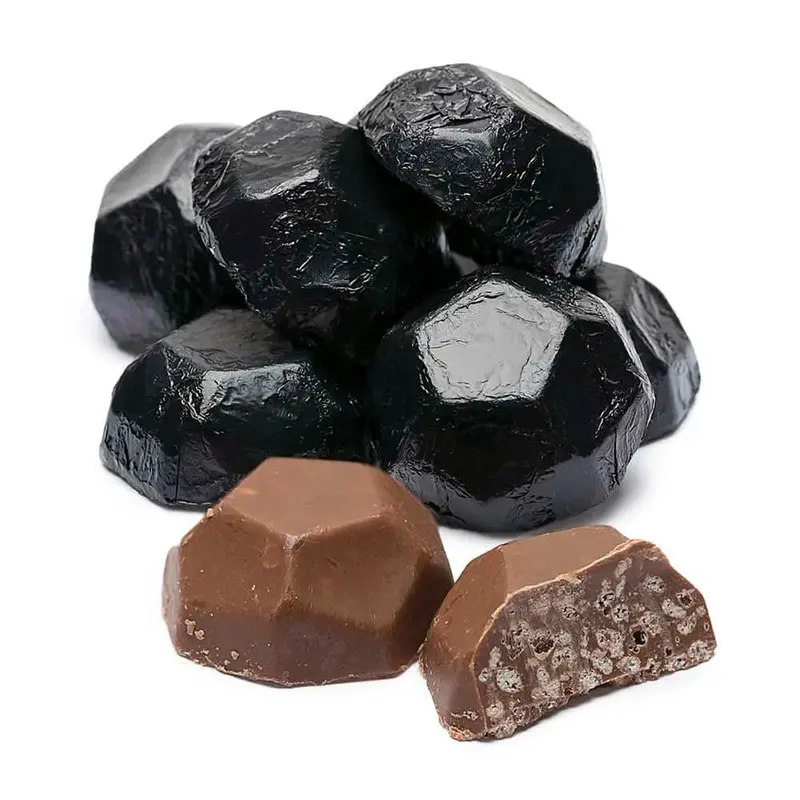 Palmer Foiled Double Crisp Chocolate Black Coal Candy: 12LB Bag