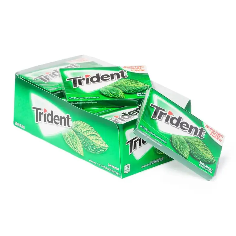 Trident Spearmint Sugar Free Gum: 15-Piece Box