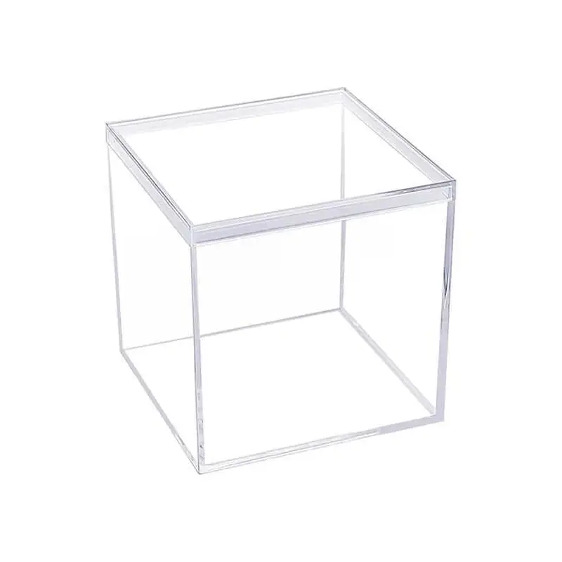 Acrylic Favor Boxes - 16-Ounce Cube with Lid: 12-Piece Set