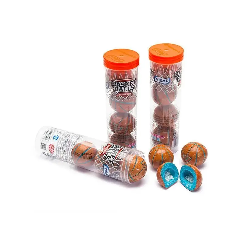 Basketballs Sour Bubblegum Tubes: 12-Piece Display