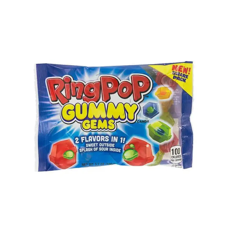 Ring Pop Gummy Gems Candy Packs: 16-Piece Box